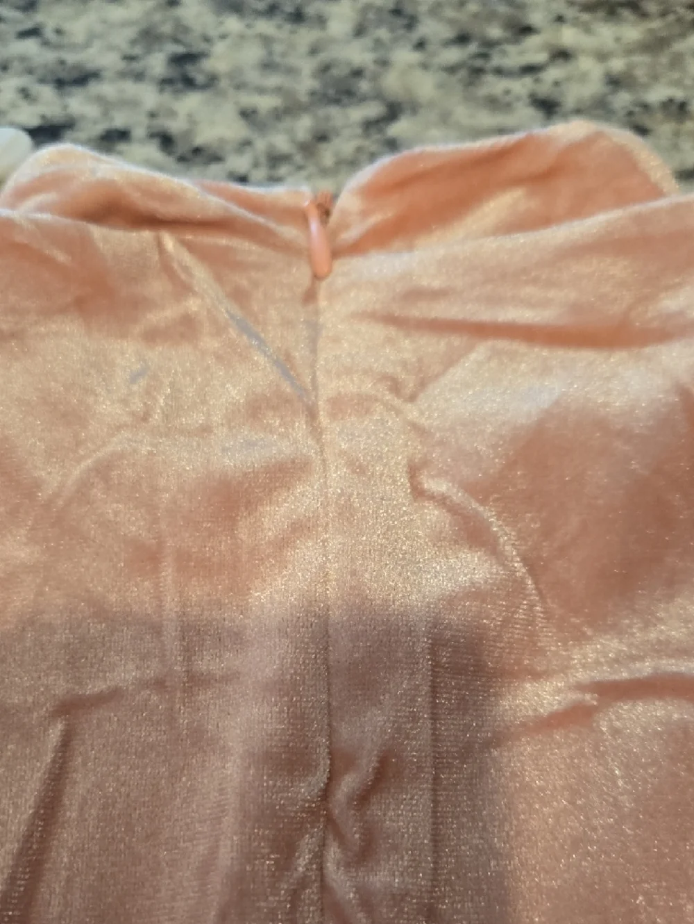 Arshiner Girls' Light Blush Velvet Ruffle Neck Dress - Picture 4 of 8
